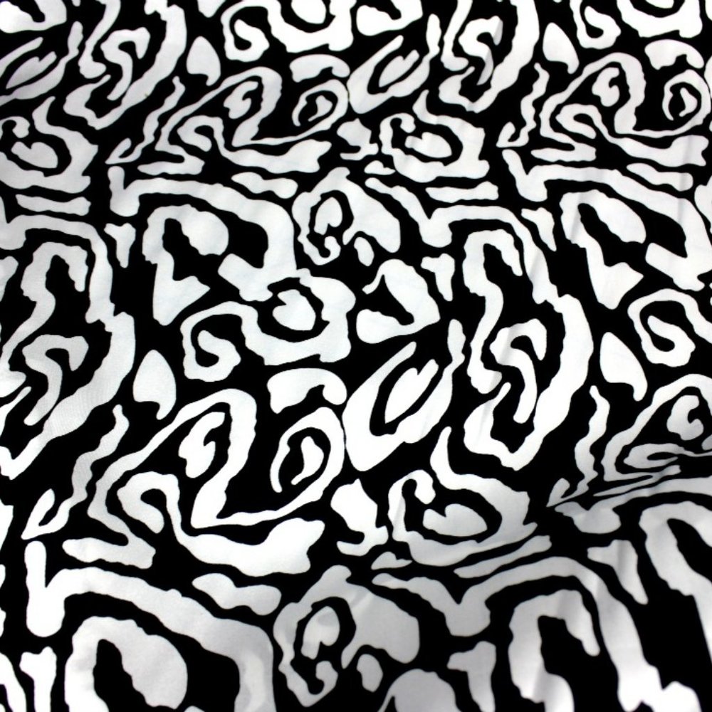 Michael Kors Black & White Silk  Fabric 60"